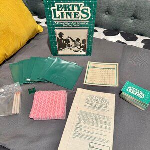 1985 Party Lines - Provocative & Revealing Bluffing Board Game Vintage Rare